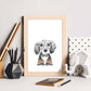 Lámina infantil Perro bebe con gafas y pañuelo Poster animales infantiles-Artwork-Nacnic-Nacnic Estudio SL