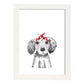 Lámina infantil Perro bebe con pañuelo rojo en la cabeza Poster animales infantiles-Artwork-Nacnic-A3-Marco Blanco-Nacnic Estudio SL