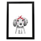 Lámina infantil Perro bebe con pañuelo rojo en la cabeza Poster animales infantiles-Artwork-Nacnic-A3-Marco Negro-Nacnic Estudio SL