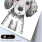 Lámina infantil Perro bebe con pañuelo y flor Poster animales infantiles-Artwork-Nacnic-Nacnic Estudio SL