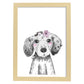 Lámina infantil Perro bebe con pañuelo y flor Poster animales infantiles-Artwork-Nacnic-A4-Marco Madera clara-Nacnic Estudio SL