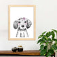 Lámina infantil Perro bebe con pañuelo y flor Poster animales infantiles-Artwork-Nacnic-Nacnic Estudio SL