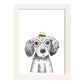 Lámina infantil Perro bebe con sombrero y gafas Poster animales infantiles-Artwork-Nacnic-A3-Marco Blanco-Nacnic Estudio SL