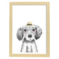 Lámina infantil Perro bebe con sombrero y gafas Poster animales infantiles-Artwork-Nacnic-A3-Marco Madera clara-Nacnic Estudio SL
