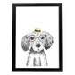 Lámina infantil Perro bebe con sombrero y gafas Poster animales infantiles-Artwork-Nacnic-A4-Marco Negro-Nacnic Estudio SL