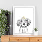 Lámina infantil Perro bebe con sombrero y gafas Poster animales infantiles-Artwork-Nacnic-Nacnic Estudio SL