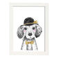 Lámina infantil Perro bebe con sombrero y pajarita poster animales infantiles-Artwork-Nacnic-A3-Marco Blanco-Nacnic Estudio SL
