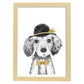 Lámina infantil Perro bebe con sombrero y pajarita poster animales infantiles-Artwork-Nacnic-A3-Marco Madera clara-Nacnic Estudio SL
