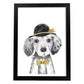 Lámina infantil Perro bebe con sombrero y pajarita poster animales infantiles-Artwork-Nacnic-A3-Marco Negro-Nacnic Estudio SL