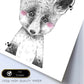 Lámina infantil Zorro infantil blanco y negro poster de animales infantiles-Artwork-Nacnic-Nacnic Estudio SL
