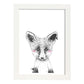 Lámina infantil Zorro infantil blanco y negro poster de animales infantiles-Artwork-Nacnic-A3-Marco Blanco-Nacnic Estudio SL