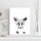 Lámina infantil Zorro infantil blanco y negro poster de animales infantiles-Artwork-Nacnic-Nacnic Estudio SL