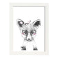 Lámina infantil Zorro infantil con gafas y pañuelo rosa poster animales infantiles-Artwork-Nacnic-A3-Marco Blanco-Nacnic Estudio SL