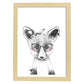 Lámina infantil Zorro infantil con gafas y pañuelo rosa poster animales infantiles-Artwork-Nacnic-A4-Marco Madera clara-Nacnic Estudio SL