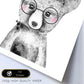 Lámina infantil Zorro infantil con gafas y sombrero poster de animales infantiles-Artwork-Nacnic-Nacnic Estudio SL