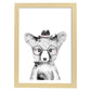 Lámina infantil Zorro infantil con gafas y sombrero poster de animales infantiles-Artwork-Nacnic-A3-Marco Madera clara-Nacnic Estudio SL