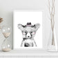 Lámina infantil Zorro infantil con gafas y sombrero poster de animales infantiles-Artwork-Nacnic-Nacnic Estudio SL