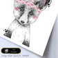 Lámina infantil Zorro infantil con plumas en la cabeza poster de animales infantiles-Artwork-Nacnic-Nacnic Estudio SL