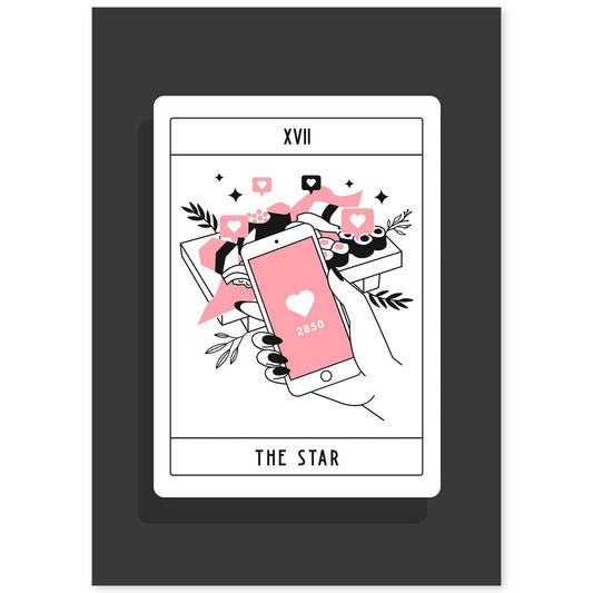 Lámina La estrella. Pósters con originales ilustraciones de las cartas Tarot.-Artwork-Nacnic-A4-Sin marco-Nacnic Estudio SL
