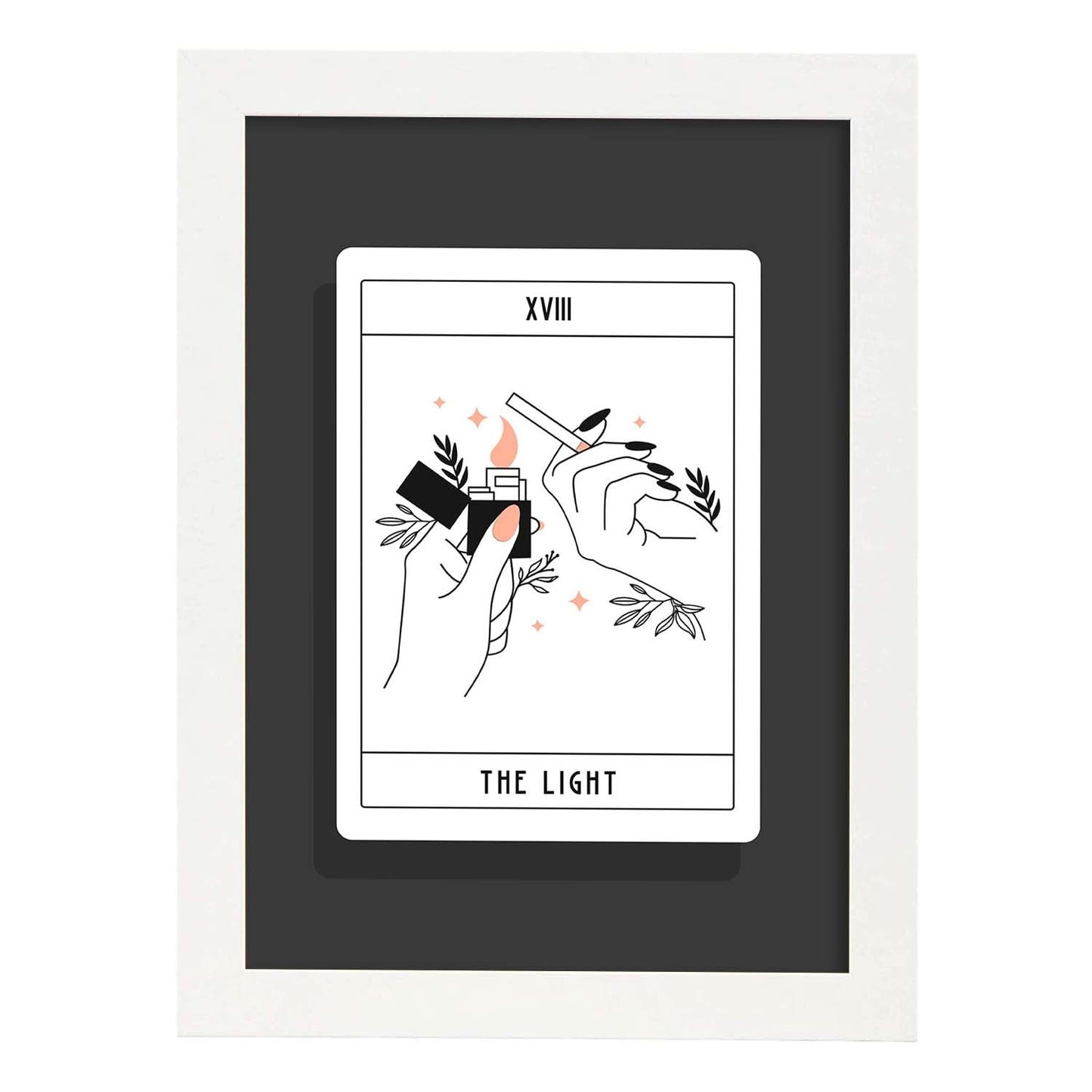 Lámina La luz. Pósters con originales ilustraciones de las cartas Tarot.-Artwork-Nacnic-A3-Marco Blanco-Nacnic Estudio SL