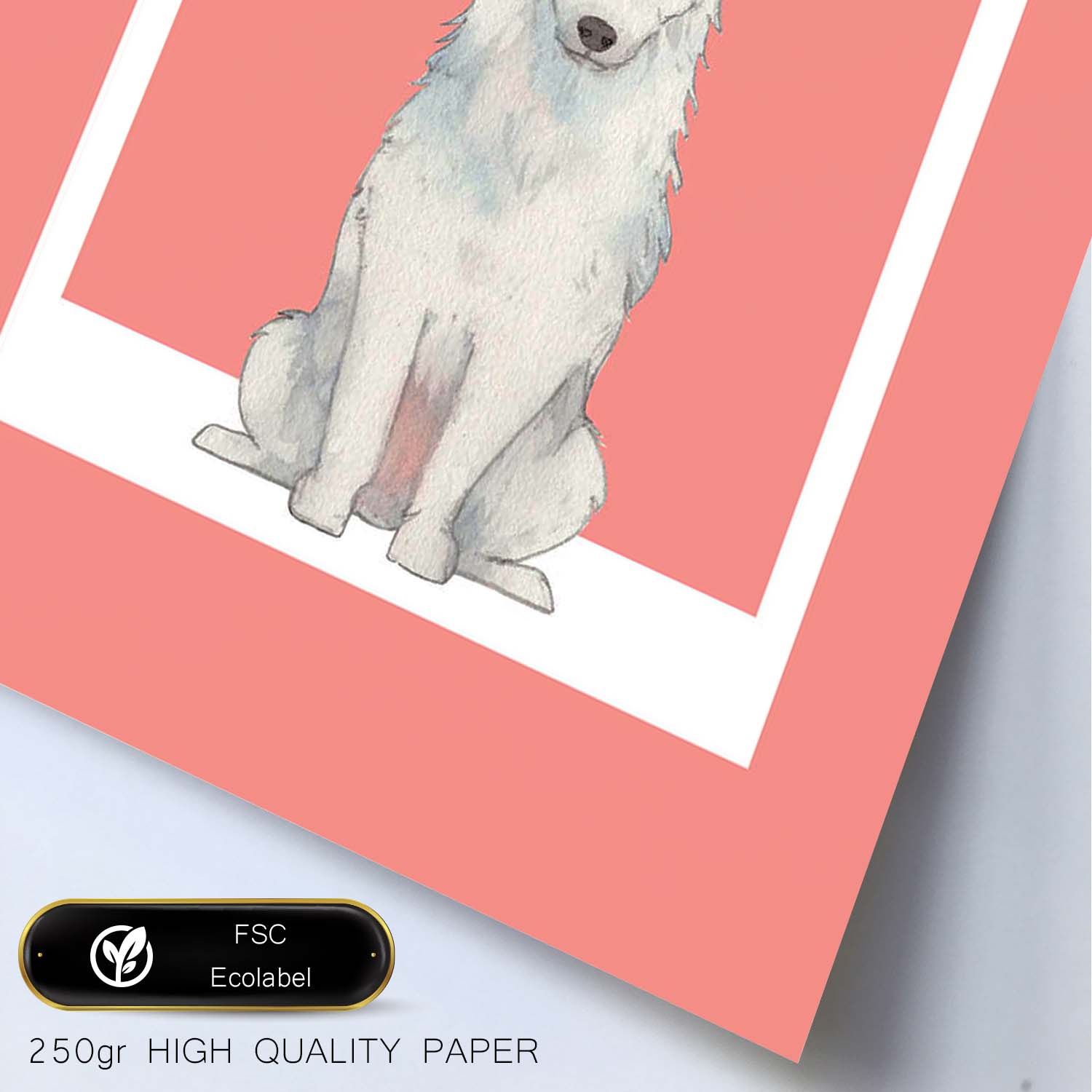 Lámina Laikan. Pósters con ilustraciones de razas de perro en tonos cálidos y pastel.-Artwork-Nacnic-Nacnic Estudio SL