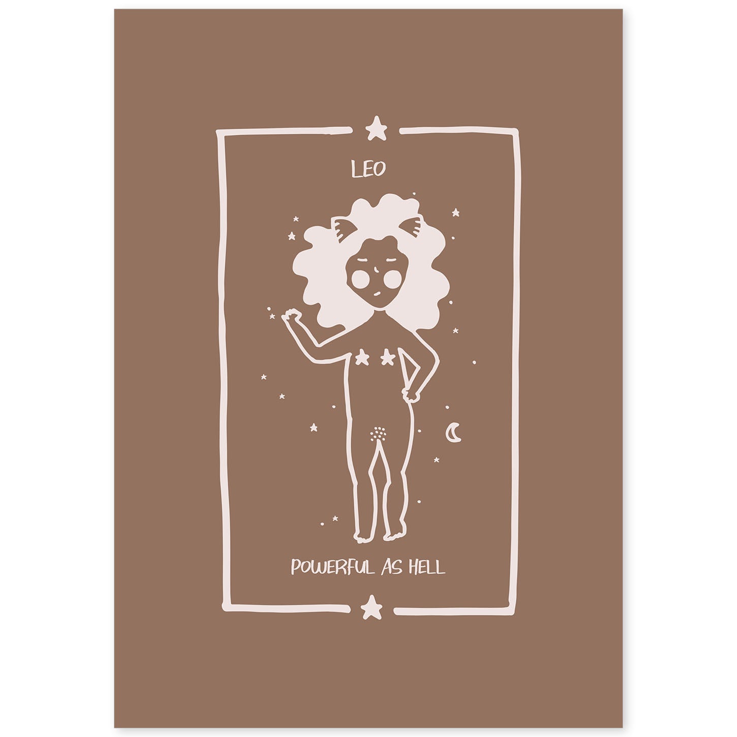Lámina Leo. Pósters con ilustraciones femeninas de los signos del zodíaco.-Artwork-Nacnic-A4-Sin marco-Nacnic Estudio SL