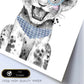 Lámina Leon infantil con gafas azules y pañuelo Poster animales infantiles-Artwork-Nacnic-Nacnic Estudio SL