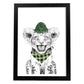 Lámina Leon infantil con gorro y bandana Poster animales infantiles-Artwork-Nacnic-A3-Marco Negro-Nacnic Estudio SL
