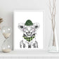 Lámina Leon infantil con gorro y bandana Poster animales infantiles-Artwork-Nacnic-Nacnic Estudio SL
