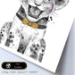 Lámina Leon infantil con sombrero y pajarita Poster animales infantiles-Artwork-Nacnic-Nacnic Estudio SL