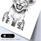 Lámina Leon infantil en blanco y negro Poster animales infantiles-Artwork-Nacnic-Nacnic Estudio SL