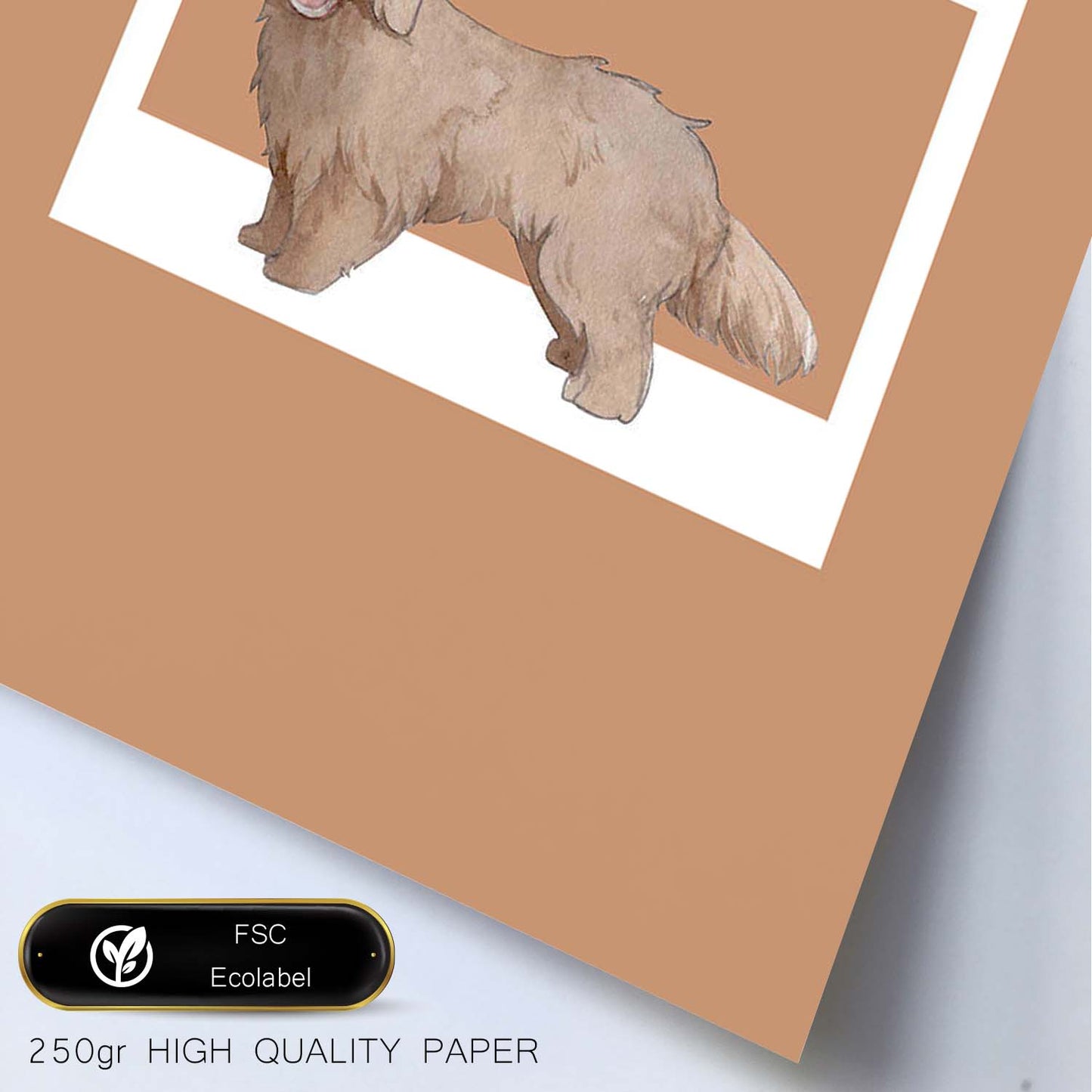 Lámina Lhasa Apso. Pósters con ilustraciones de razas de perro en tonos cálidos y pastel.-Artwork-Nacnic-Nacnic Estudio SL