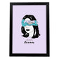 Lámina Llevame al mar. Pósters con ilustraciones artísticas de cabezas de mujer.-Artwork-Nacnic-A4-Marco Negro-Nacnic Estudio SL
