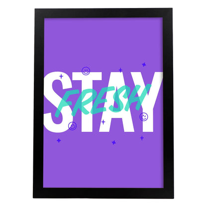 Lámina Mantente actual. Pósters con diseño de rótulo y mensajes motivacionales para el día a día.-Artwork-Nacnic-A4-Marco Negro-Nacnic Estudio SL