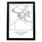 Lámina mapa de la ciudad Abu dhabi estilo nordico en blanco y negro.-Artwork-Nacnic-A3-Marco Negro-Nacnic Estudio SL