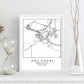 Lámina mapa de la ciudad Abu dhabi estilo nordico en blanco y negro.-Artwork-Nacnic-Nacnic Estudio SL