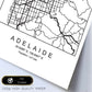 Lámina mapa de la ciudad Adelaide estilo nordico en blanco y negro.-Artwork-Nacnic-Nacnic Estudio SL