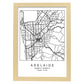 Lámina mapa de la ciudad Adelaide estilo nordico en blanco y negro.-Artwork-Nacnic-A4-Marco Madera clara-Nacnic Estudio SL