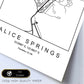 Lámina mapa de la ciudad Alice springs estilo nordico en blanco y negro.-Artwork-Nacnic-Nacnic Estudio SL