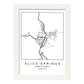 Lámina mapa de la ciudad Alice springs estilo nordico en blanco y negro.-Artwork-Nacnic-A4-Marco Blanco-Nacnic Estudio SL