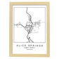 Lámina mapa de la ciudad Alice springs estilo nordico en blanco y negro.-Artwork-Nacnic-A4-Marco Madera clara-Nacnic Estudio SL