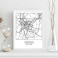 Lámina mapa de la ciudad Amman estilo nordico en blanco y negro.-Artwork-Nacnic-Nacnic Estudio SL