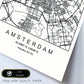 Lámina mapa de la ciudad Amsterdam estilo nordico en blanco y negro.-Artwork-Nacnic-Nacnic Estudio SL