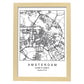Lámina mapa de la ciudad Amsterdam estilo nordico en blanco y negro.-Artwork-Nacnic-A3-Marco Madera clara-Nacnic Estudio SL