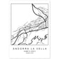 Lámina mapa de la ciudad Andorra la vella estilo nordico en blanco y negro.-Artwork-Nacnic-A4-Sin marco-Nacnic Estudio SL
