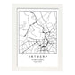 Lámina mapa de la ciudad Antwerp estilo nordico en blanco y negro.-Artwork-Nacnic-A3-Marco Blanco-Nacnic Estudio SL