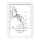Lámina mapa de la ciudad Auckland estilo nordico en blanco y negro.-Artwork-Nacnic-A4-Marco Blanco-Nacnic Estudio SL