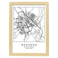 Lámina mapa de la ciudad Baghdad estilo nordico en blanco y negro.-Artwork-Nacnic-A3-Marco Madera clara-Nacnic Estudio SL