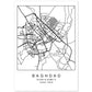 Lámina mapa de la ciudad Baghdad estilo nordico en blanco y negro.-Artwork-Nacnic-A4-Sin marco-Nacnic Estudio SL