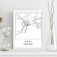 Lámina mapa de la ciudad Baku estilo nordico en blanco y negro.-Artwork-Nacnic-Nacnic Estudio SL